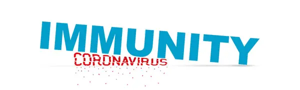 Las Letras Conceptuales Pancarta Inmunidad Matan Coronovirus Ilustración Vectorial — Vector de stock