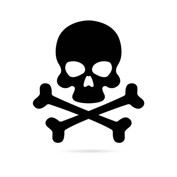 Skull Crossbones Icon White Background Death Symbol Danger Poison Icon — Stock Vector