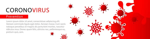 Banner Med Coronavirus Koncept 2019 Ncov Mall För Din Text — Stock vektor