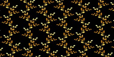 Siyah arka planda altın söğüt dalları. Paskalya tatili konsepti. Vektör illüstrasyonu