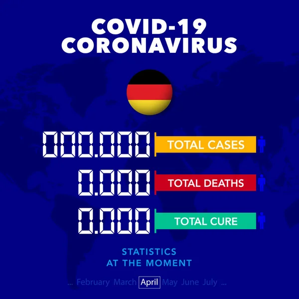 Bandeira Quadrada Com Dados Que Confirmam Doença Cura Morte Coronovírus —  Vetores de Stock