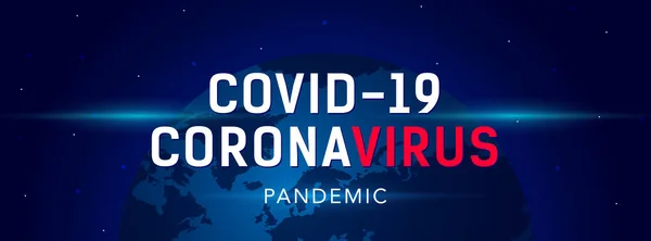 Banner Web Com Globo Espaço Inscrição Covid Coronovirus Conceito Pandemia —  Vetores de Stock