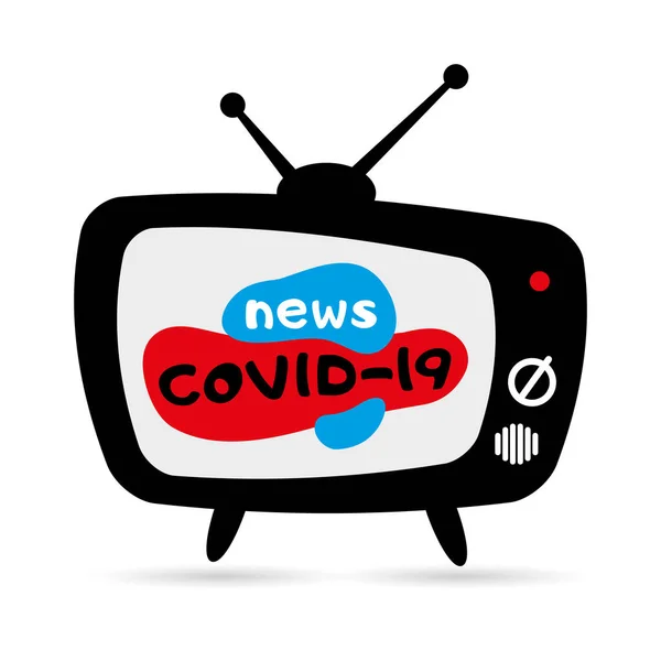 Velha Com Antenas Estilo Cartoon Notícias Covid Coronavírus Pandemia Ilustração — Vetor de Stock
