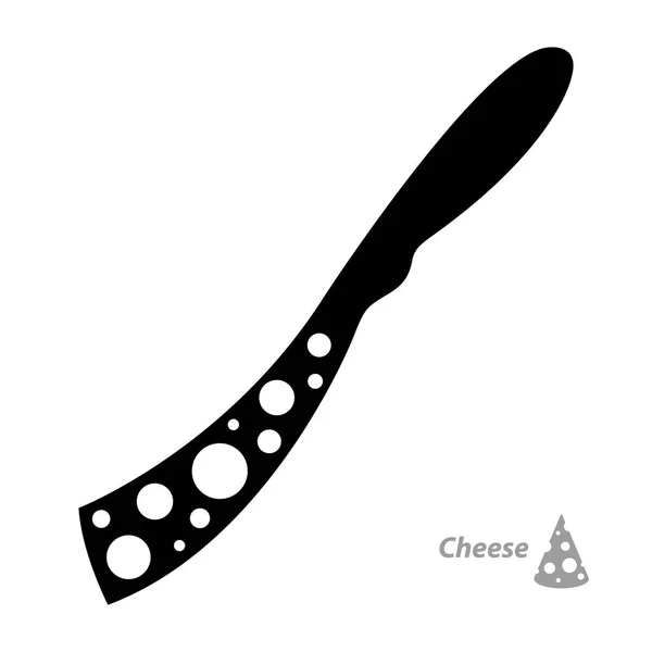 Silueta Cuchillo Queso Símbolo Electrodomésticos Cocina Logo Firma Estilo Plano — Vector de stock