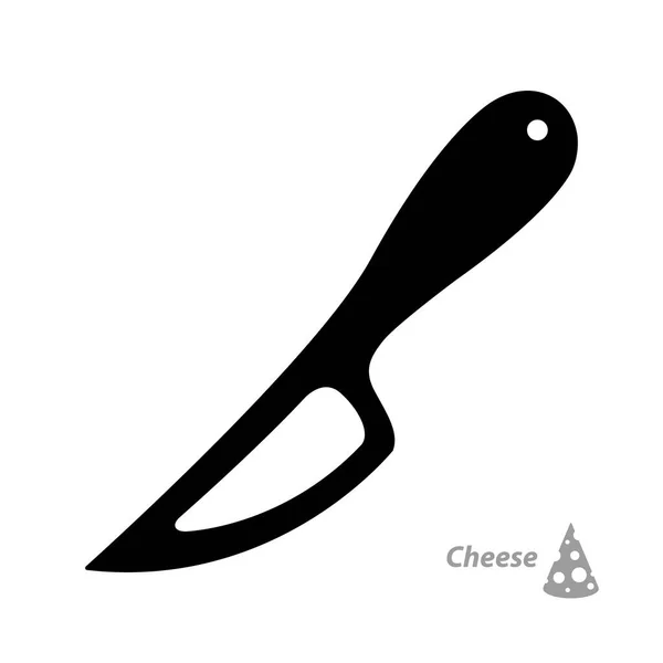 Peynir Bıçağı Silueti Sembol Mutfak Aletleri Düz Stil Vektör Illüstrasyonu — Stok Vektör