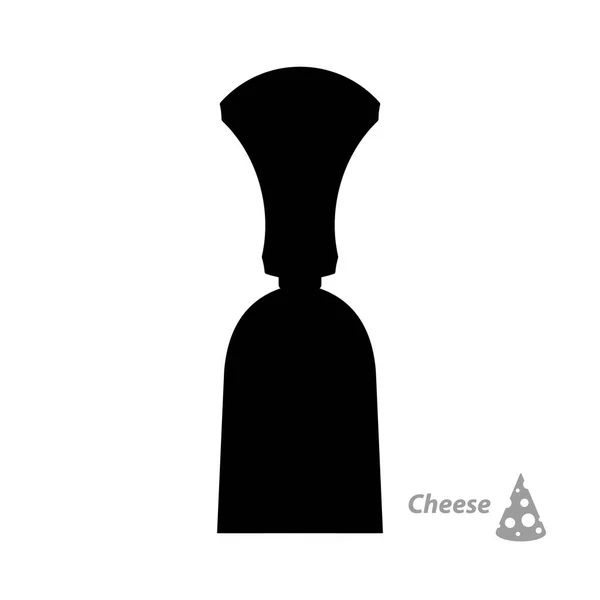 Zeichen Silhouette Käsemesser Symbol Küchengerät Flacher Stil Vektorillustration — Stockvektor
