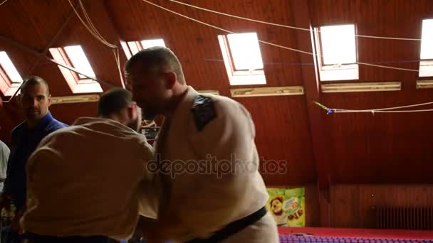 Een seminar van martial arts, veteraan onderwijs senior — Stockvideo