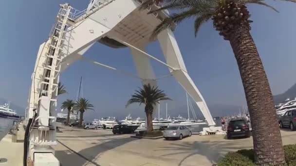 Jachtverhuur Porto Montenegro Mediterrane Landen Leidt Luxe Jacht Thuis Haven — Stockvideo