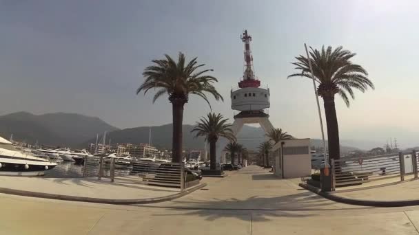 Yate Porto Montenegro Mediterráneos Líder Yate Lujo Casa Puerto Puerto — Vídeos de Stock