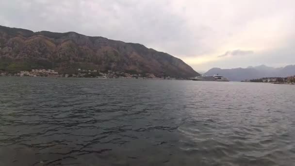 Křižník Zadá Kotor Bay Kotor Černá Hora — Stock video