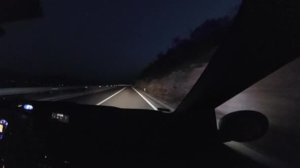 Οδήγηση Νύχτα Του Χρόνου Επιταχύνεται — Αρχείο Βίντεο