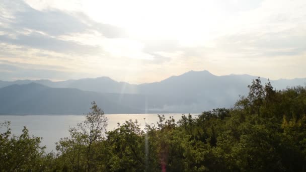Kotor 湾的高度 关于芒 Lovcen 的视图 — 图库视频影像