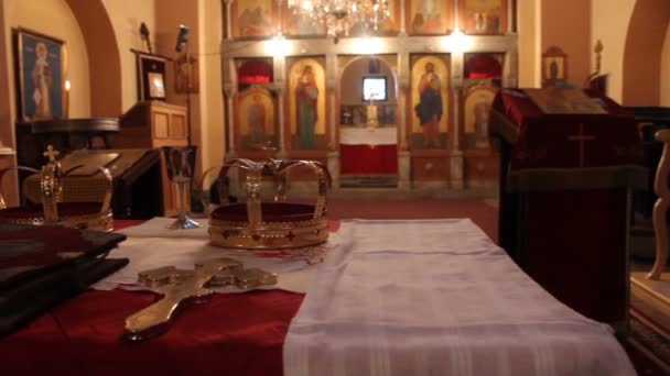 Interior Antigua Iglesia — Vídeo de stock