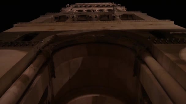 Tilt Diocletian Palace Night Split Croatia — стоковое видео