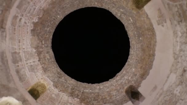 Открытый Купол Ночью Знаменитом Дворце Диоклетиана Сплите Хорватия — стоковое видео