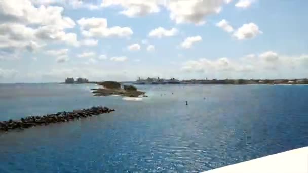 Bahamas Septiembre 2017 Vista Aérea Cruceros Atracados Nassau Cruise Ship — Vídeo de stock