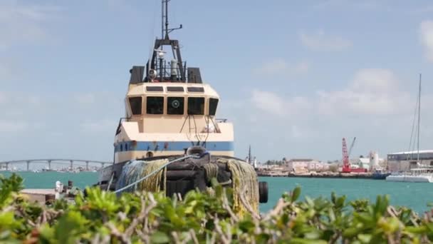 Bahamas September 2017 Turister Passerar Genom Det Dockade Fartyget Hamnen — Stockvideo