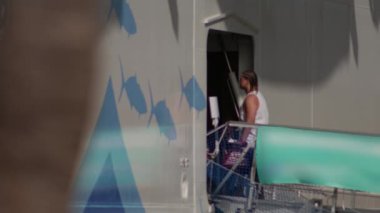 Cruise gemisi yolcu döner tekne giriş - Bahamalar Eylül 2017
