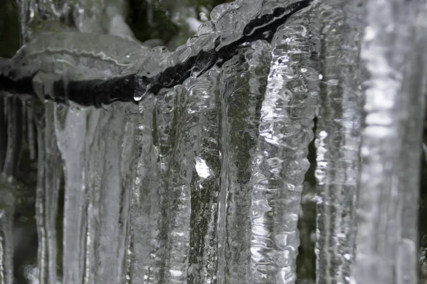 Big Black Cable Building Frozen Winter — Stock Photo, Image