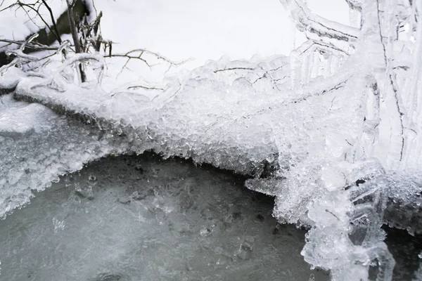 Glace Les Glaçons Fondent Hiver — Photo