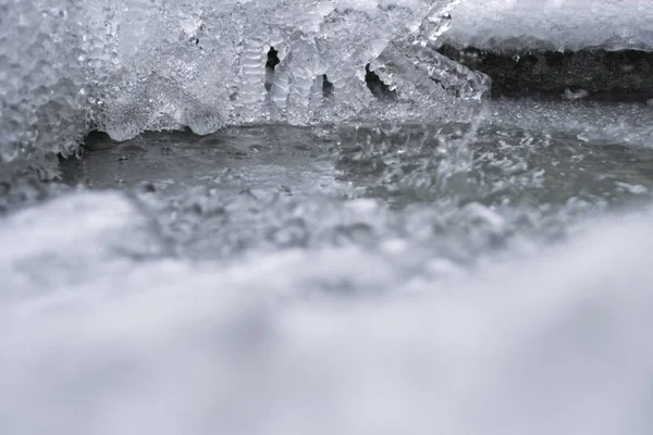 Led Rampouchy Tání Zimě — Stock fotografie