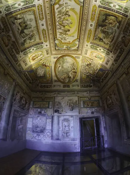 Tivoli Italie Intérieur Plafond Décoré Chambre Dans Maison Historique Villa — Photo