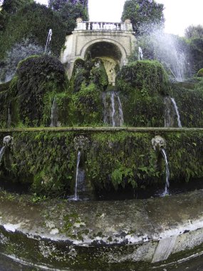 İtalya 'nın Tivoli kentindeki Villa D' Este 'nin güzel bahçelerindeki Yüz Çeşmeler (Cento Fontane).  