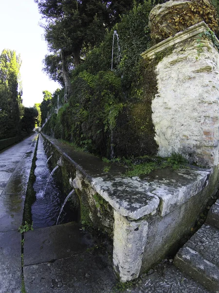 Die Hundert Brunnen Cento Fontane Den Schönen Gärten Der Villa — Stockfoto