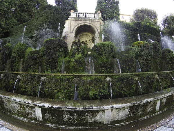 Die Hundert Brunnen Cento Fontane Den Schönen Gärten Der Villa — Stockfoto