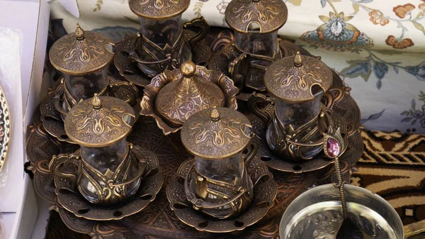 Turkish delight cups, pots, tea kettles and souvenirs are made of copper (Turkish style).