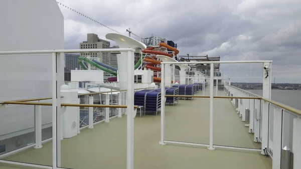 Leere Kreuzfahrtschiff Keine Menschen Niemand Norwegian Cruise Line Louisiana März — Stockfoto
