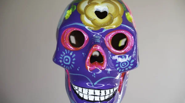 Versierde Kleurrijke Schedels Keramiek Dodensymbool Dag Van Dood Mexico — Stockfoto