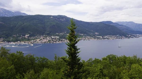 Widok Panoramiczny Zatoki Kotor Czarnogóra — Zdjęcie stockowe