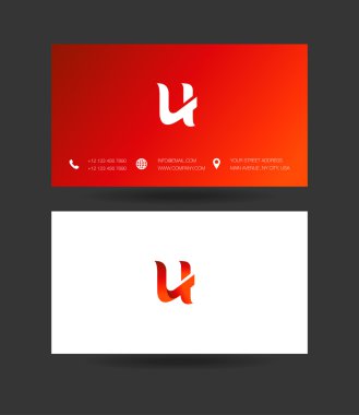U harfi Logo kartvizit