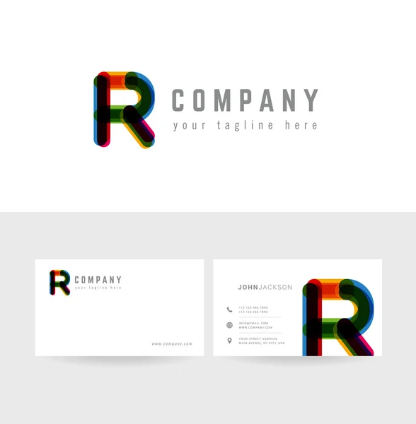 R brief Logo visitekaartjes — Stockvector