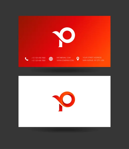 Деловые карты P Letter Logo — стоковый вектор