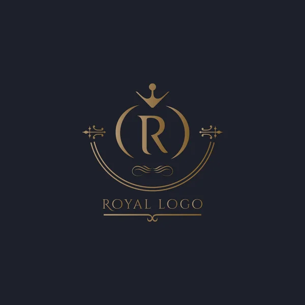 R harfi Royal logosu — Stok Vektör