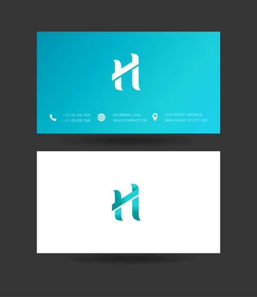 H Brief Logo Visitenkarten — Stockvektor