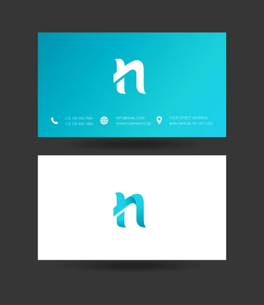 N list Logo wizytówki — Wektor stockowy