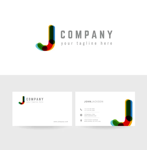 J Carta Logo Cartões de visita — Vetor de Stock