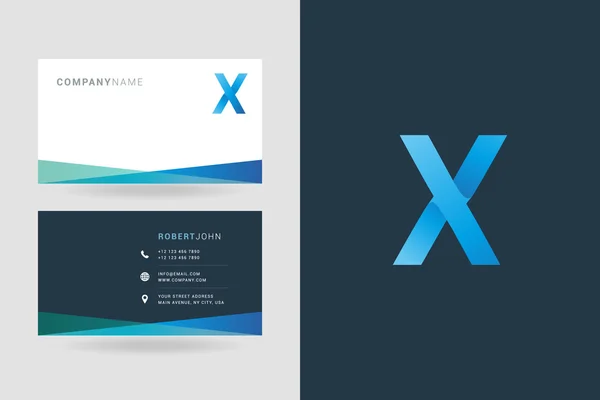 X Lettre Logo Cartes de visite — Image vectorielle