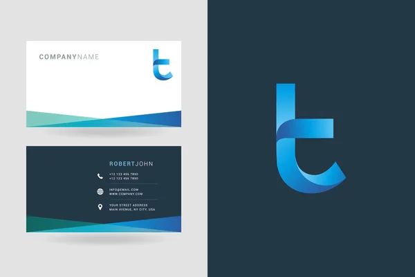 T Letter Logo Business Cards — Stock Vector