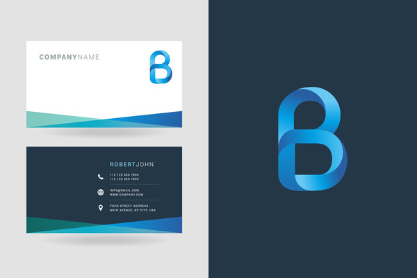 B Letter Logo Business Cards 