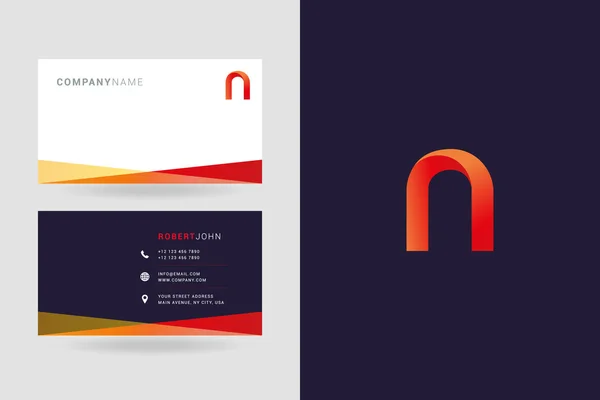 N Letter Logo Business Cards — Stock Vector