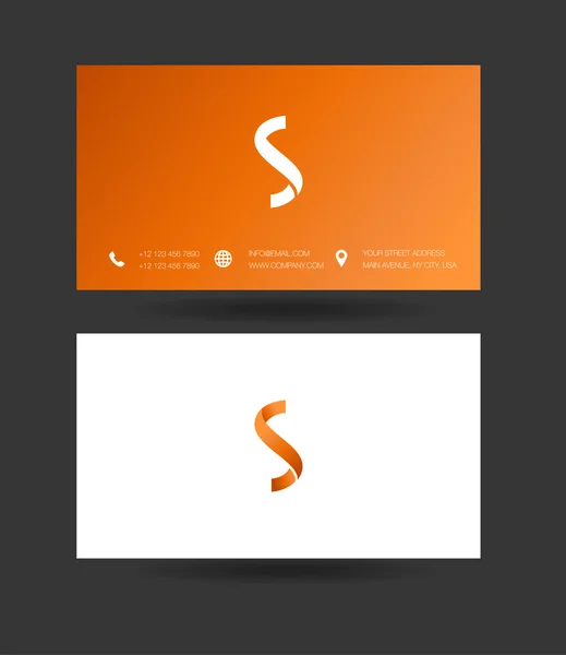 Бизнес-карты с логотипом S — стоковый вектор