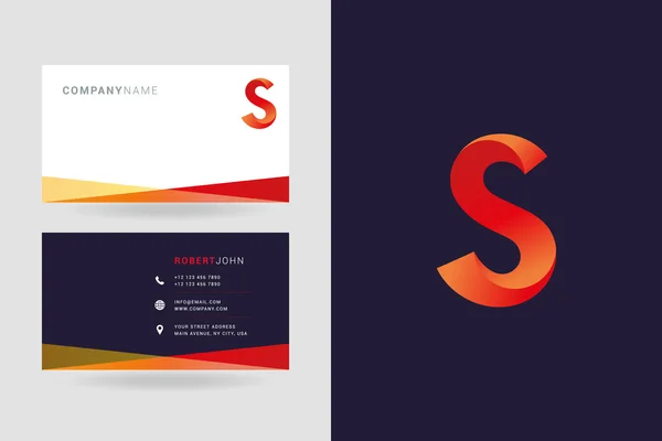 S Brief Logo Visitenkarten — Stockvektor