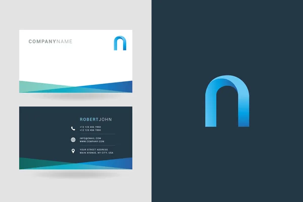 N Letter Logo Business Cards — Stock Vector