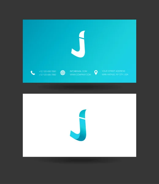 J Letter Logo Business Cards — Stock Vector