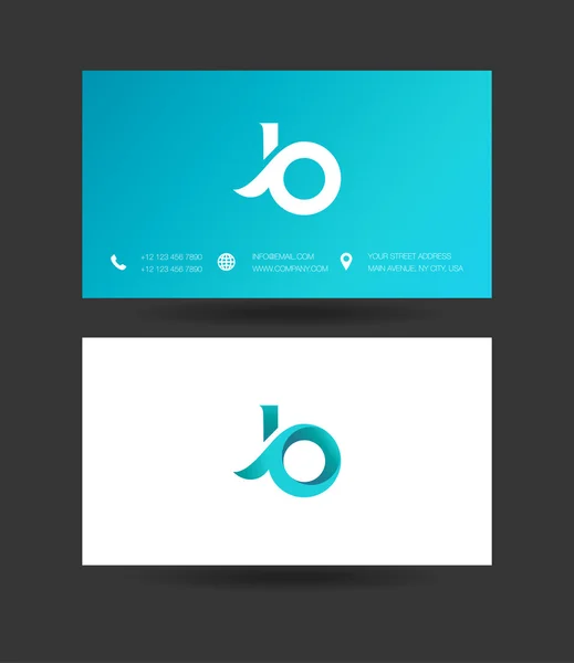 B Brief Logo Visitenkarten — Stockvektor