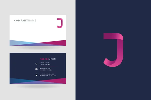 J Letter Logo Business Cards — Stock Vector